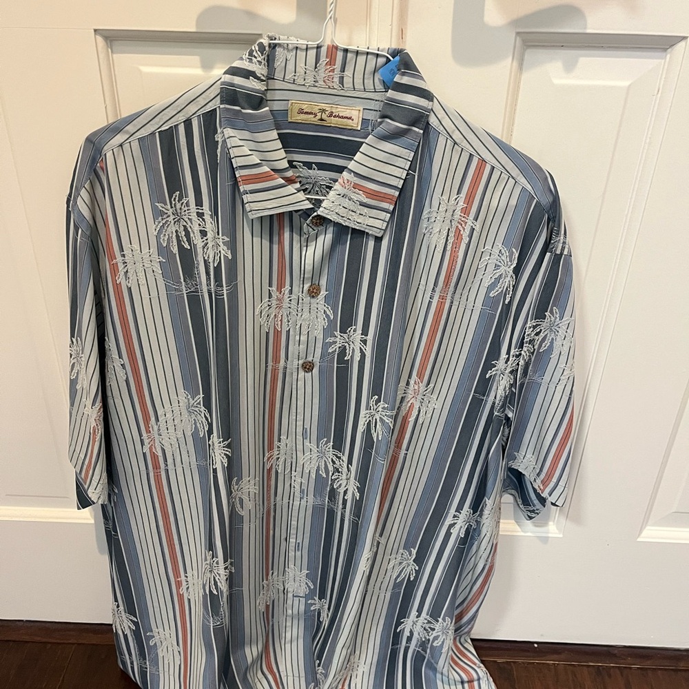Tommy Bahama Multicolor Striped Palm Shirt